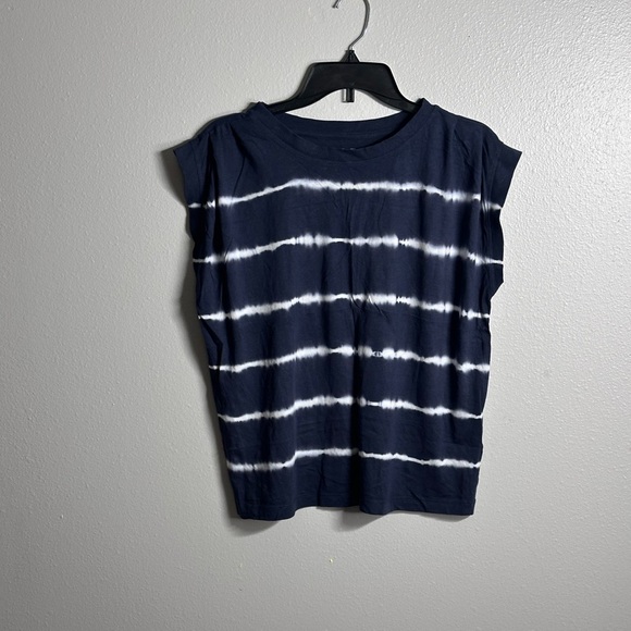 LOFT Women Blue Tie Dye sleeveless basic Shirt womens Medium - Picture 1 of 6